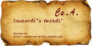 Csutorás Anikó névjegykártya